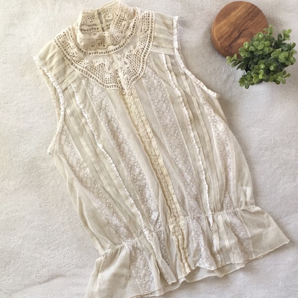 Anthropologie Tops - Tiny by Anthropologie Victorian style Mesh Top | M